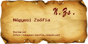 Négyesi Zsófia névjegykártya